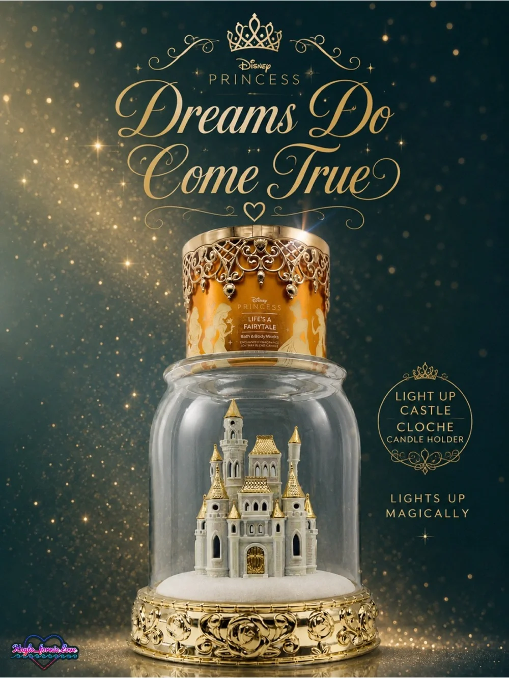 Dreams Do Come True 👑 Disney Princess Castle Cloche + Life's a Fairytale Candle